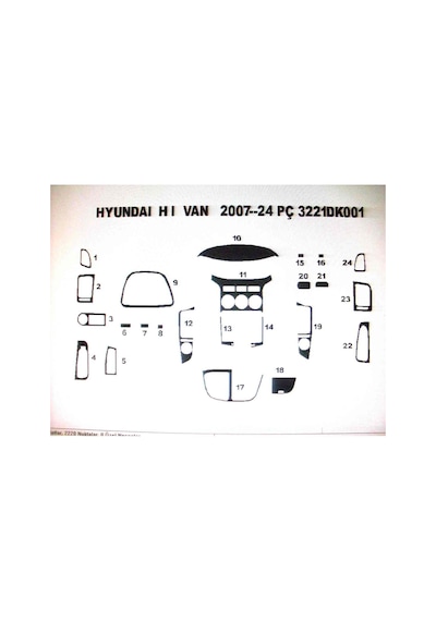 Hyundaı H1 2008 24 Parça Torpido Kaplama Renk Ceviz