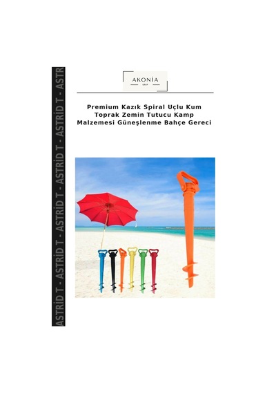 Premium Kazık Spiral Uçlu Kum Toprak Zemin Tutucu Kamp Malzemesi Güneşlenme Bahçe Gereci Çok Renkli