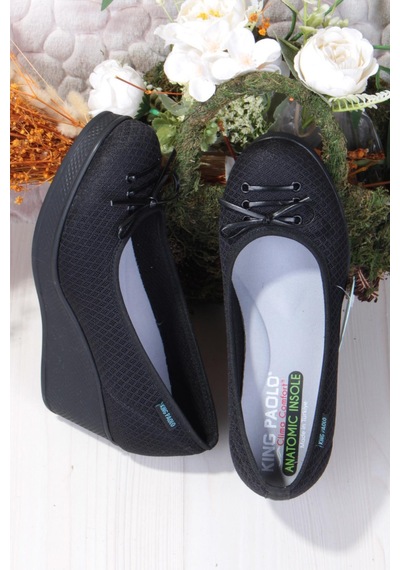 Fort King Annabel Rahat Hafif Anatomic Insole Taban Dolgu Topuk Kadın Ayakkabı Siyah