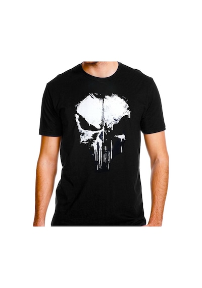 Alfa Giyim Punisher Siyah Baskılı Tişört