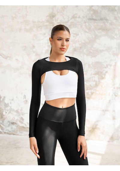 Lismina Sporcu Bolero İçindeki Bra Dahil Değildir. Siyah