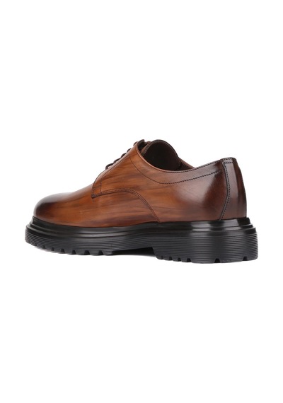 Shoetyle - Taba Deri Bağcıklı Erkek Klasik Ayakkabı 250-2013-775-taba