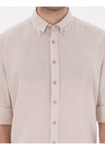 Pierre Cardin Erkek Bej Gömlek Desenli 50303388-vr011 Bej