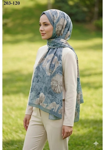 Moonscarfs Moonscarf Bambu Kraş Pamuk Şal Cam Göbeği 203-120 Çok Renkli