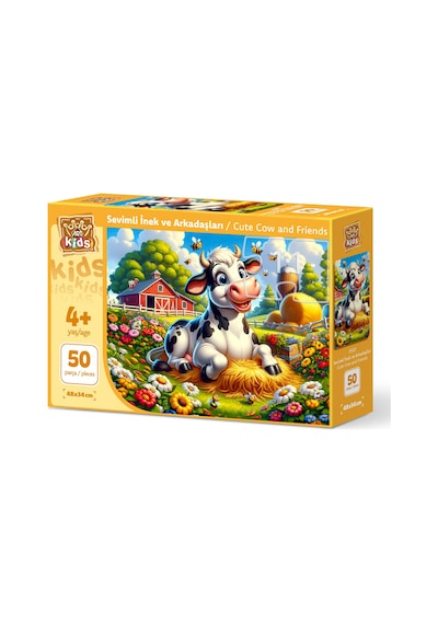 Art Çocuk Sevimli Inek Ve Arkadaşları 50 Parça Puzzle