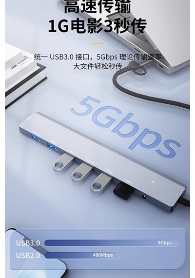7in1 Usb To Usb Çoklayıcı 7 Port Usb3.0 Hub Power Güç Destekli 5g