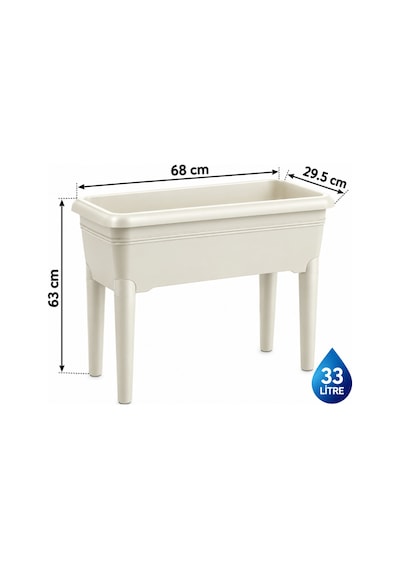 Omnipazar So-vba01 Villa Ayaklı Bahçe Saksı Takımı 33 Litre No 1 Kirli Beyaz 113