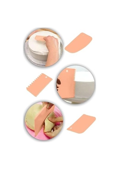3'lü Hamur Kesici,pasta Düzeltici,hamur Porsiyonlayıcı,hamur Kesmek Ve Dekorasyonu İçin Plastik 3lü Set
