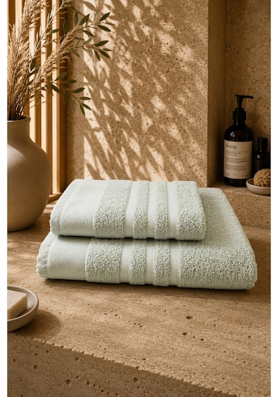 Sahra Model 2'li Banyo Havlu Seti Mint