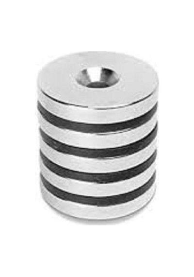 2 Adet Neodyum Mıknatıs 40mm X 5mm Havşa Delikli Güçlü Magnet