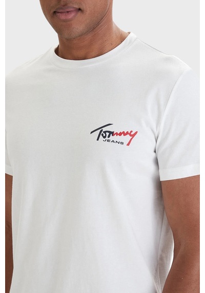Tommy Jeans Erkek T Shirt Dm0dm22538 Ybl Beyaz