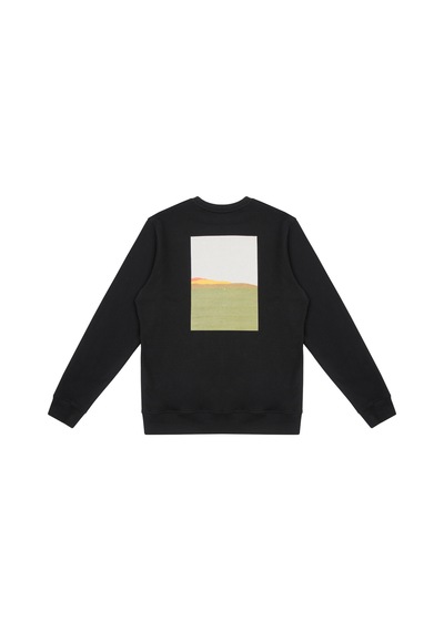 Beord Siyah %100 Pamuk Bisiklet Yaka Sweatshirt Bss1-147