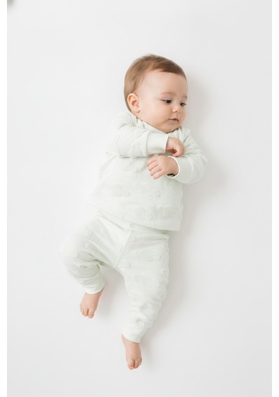 Tiffany Baby & Kids Puffy Cloudy Tasarımlı Pijama Takımı Yeşil
