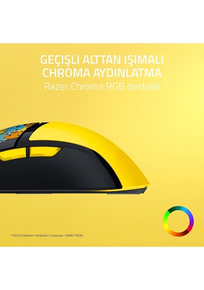 Cobra Pokémon Edition - Hafif Kablolu Oyun Faresi - 8500 Dpı Sensör - 58g - Optik Fare Anahtarları 3th Nesil - Degrade Alttan Parıltılı Chroma Aydınlatma - Speedflex Kablo Pokémon Kanto