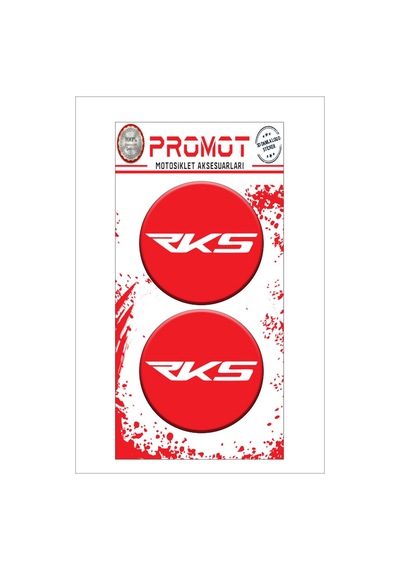 Damla Logo Sticker Rks Tasarımlı Kabartmalı 5x5cm 03 Nötr