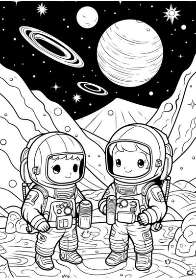 Astronot Boyama Kitap Seti 90 Süper Boyama