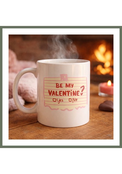 Bezos Be My Valentine Porselen Kupa Model 8 Sevgiliye Özel Romantik Tasarım Bezos1 Çok Renkli