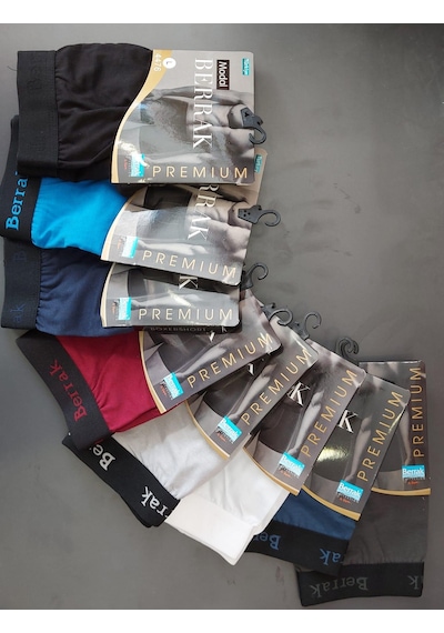 Berrak 4476 Erkek Modal Çok Renkli Likralı Boxer 6 Adet Çok Renkli