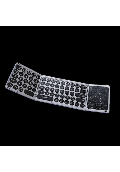 Lenyes Wk110 Num Touch Pad Özellikli Katlanabilir Bluetooth Bağlantılı Kablosuz Klavye Siyah