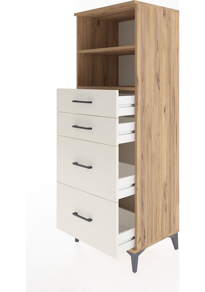 Hyperion Dolap 2 Raflı 4 Çekmeceli 60x44x163 Çam-aytaşı Atlas Çam