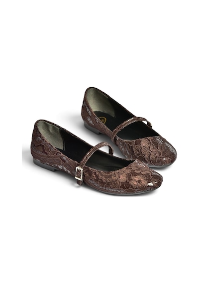 Fox Shoes Z726232704 Kahverengi Kumaş Bantlı Kadın Babet