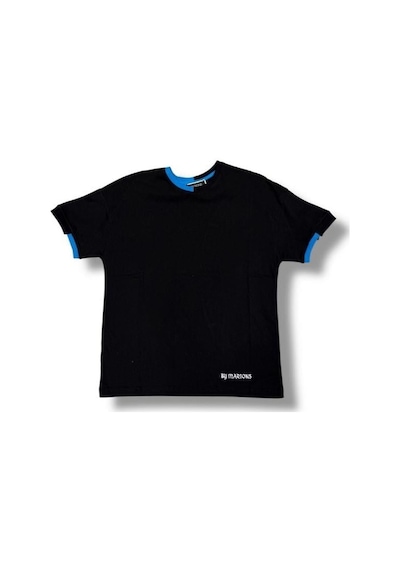 Marions Çocuk Basic Yaka Detaylı Oversize T-shirt-15955 SIYAH