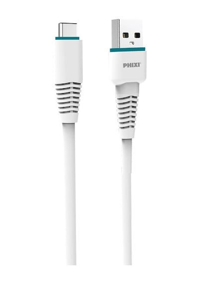 Phixi Force CB464T Type-C USB Şarj ve Data Kablo Beyaz