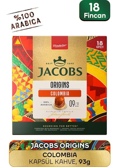 Jacobs Origins Colombia Nespresso Uyumlu Alüminyum Kapsül Kahve 18'li Diğer