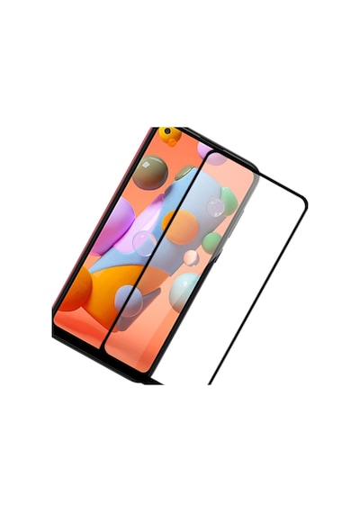 Samsung Galaxy Uyumlu A11 Siyah 5D Tam Kaplayan Ekran Koruyucu Cam