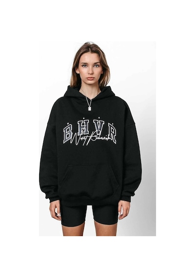 Startmore Unisex 2ip Örme Kumaş Oversize Sweatshirt siyah