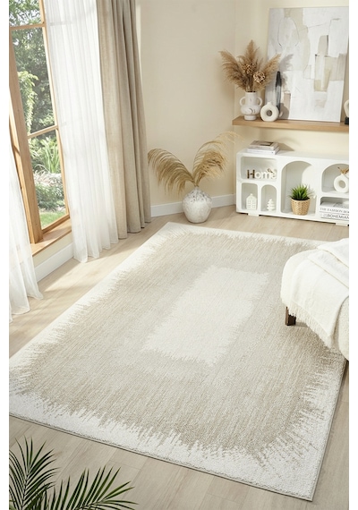 Mariesse Home Wool Serisi Bukleli Yumuşak Dokulu İskandinav Dokuma Halı 1084-krem