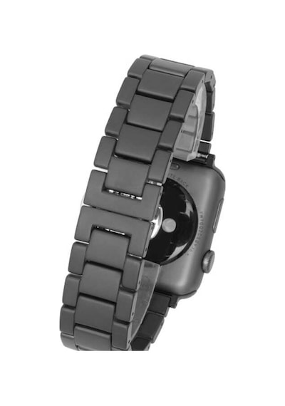 Ekılıf - Apple Uyumlu  Watch Ultra 49mm - Kordon Mat Seramik Metal Strap Kayış - Siyah