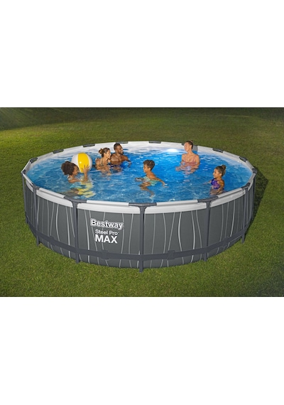 Bestway 561gd Steel Pro Max Led Işıklandırmalı Prefabrik Yer Üstü Çember Havuz Seti 4,57 M X 1,07 M