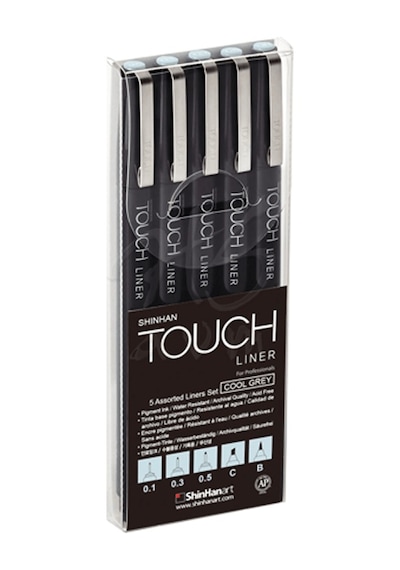 Touch Liner Teknik Çizim Kalemi 5Li Set Cool Grey  Sh4101205