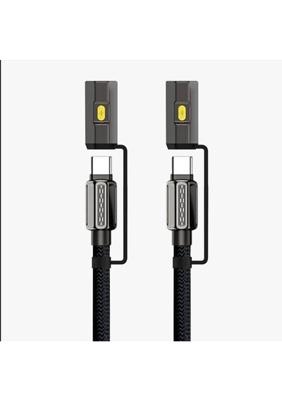 66w Usb To Type-c Led Işıklı Şarj Ve Kablosu Ip Örgülü