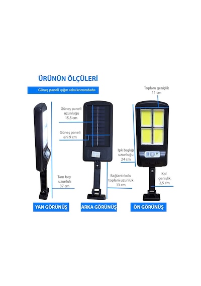 Upway Güneş Enerjili 128 Led Duvar Lambası - 1000 Lm Su Geçirmez Aydınlatma