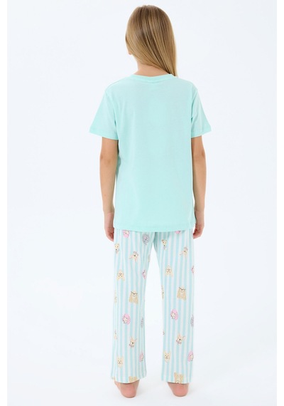 Rolypoly Kız Çocuk Yeşil Pijama Takım Rp3810-c-v2 Yeşil