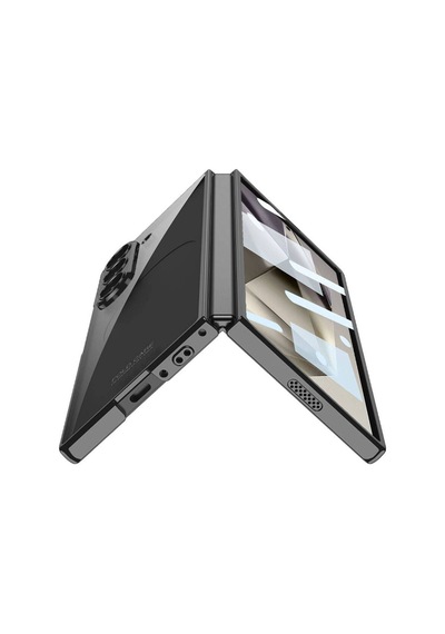 Galaxy Uyumlu Z Fold 6 Kılıf Zore Full Camlı Kıpta Kapak-siyah