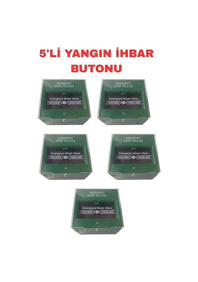 Sarkey Sr-704 Yangın İhbar Kır Bas Butonu Tekrar Kullanılabilir Yüzeye Montaj Acil Durum Alarm Butonu 5 Adet