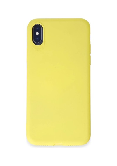 Apple Uyumlu iPhone X Uyumlu Kılıf First Silikon - Sarı