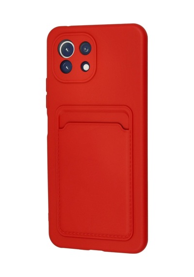 Xiaomi Mi 11 Uyumlu Kılıf Kelvin Kartvizitli Silikon - Kırmızı