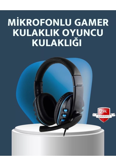 Stereo Mikrofonlu Kablolu Oyun Kulaklığı Konforlu Net Ses İletimi