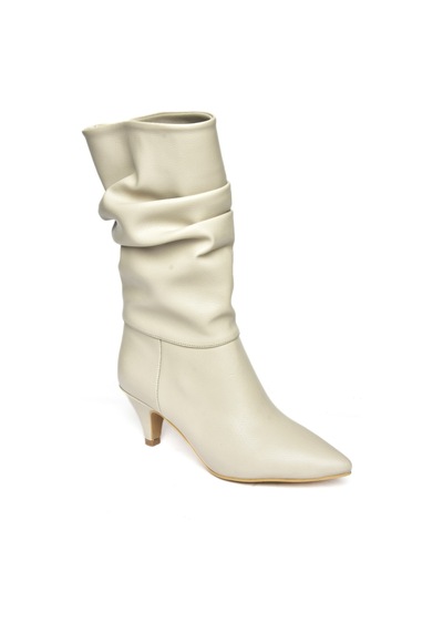 Fox Shoes Ten Kısa Topuklu Büzgülü Kadın Bot L404810609