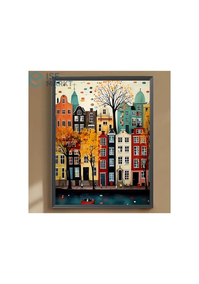 5d Dıy Elmas Boyama Seti - Amsterdam Kanal Manzarası 30x40 Cm