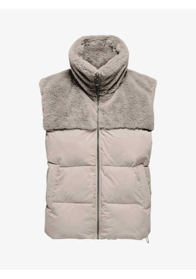 Only Onlwanja Fur Puffer Mıx Waıstcoat Cc Otw Kadın Gri Yelek - 15322053