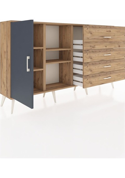 Arges Konsol 4 Raflı 4 Çekmeceli Tek Kapaklı 176x30x99 Çam-antrasit/çam Antrasıt/atlas Çam - Atlas Çam Arges Konsol 4 Raflı 4 Çekmeceli Tek Kapaklı 176x30x99 Çam-antrasit/çam Antrasıt/atlas Çam - Atlas Çam