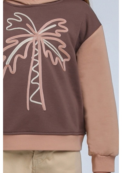 Xo Kids Kız Çocuk Sweatshirt 5-9 Yaş 35871 Kahve Kahverengi