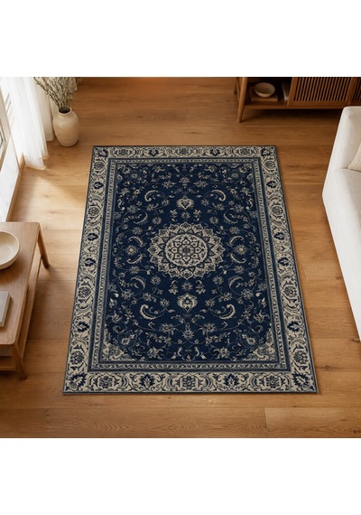 Kartela Halı Suma Halı Jüt Taban Dokuma Halı Lacivert - 100 X 150 Cm