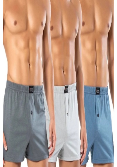 Erdem Erkek Karışık Renk Ekonomik 6'lı %100 Pamuk Penye Boxer Mavi
