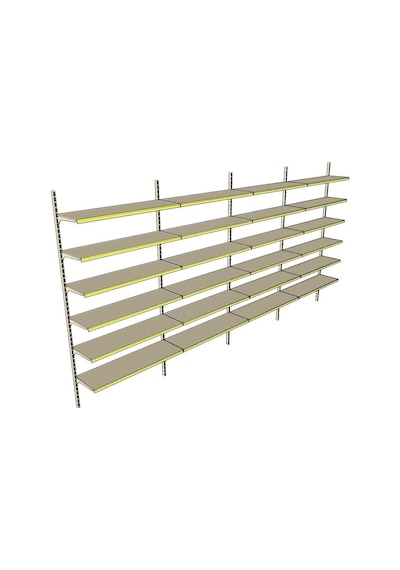 6 Katlı 4'lü Duvara Monte - Standart Market Rafı Mavi-40x75 Cm Mavi
